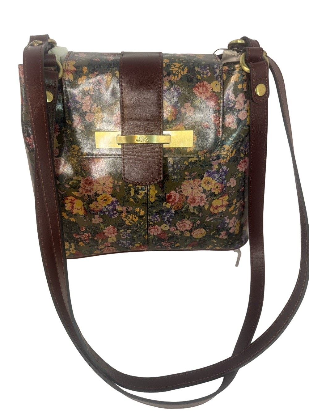 #384 Patricia Nash Larone Leather Shoulder Bag English Country Garden